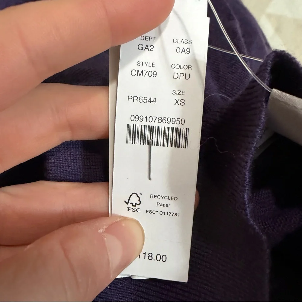 J crew dark purple Carolyn turtleneck sweater in merino wool